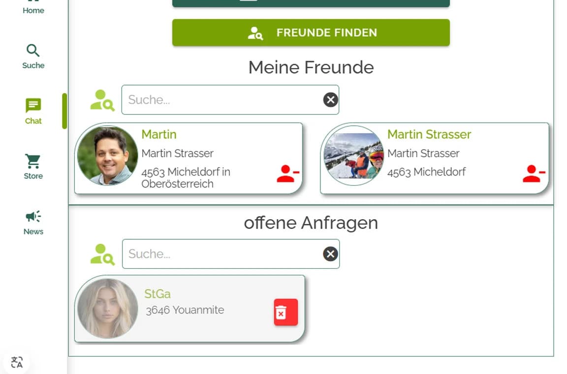 Ich möchte eine Freundschaftsanfrage zurückziehen